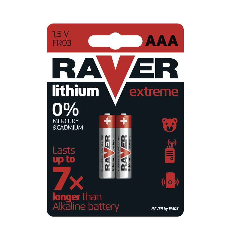 Baterija RAVER litijumska AAA 2/1