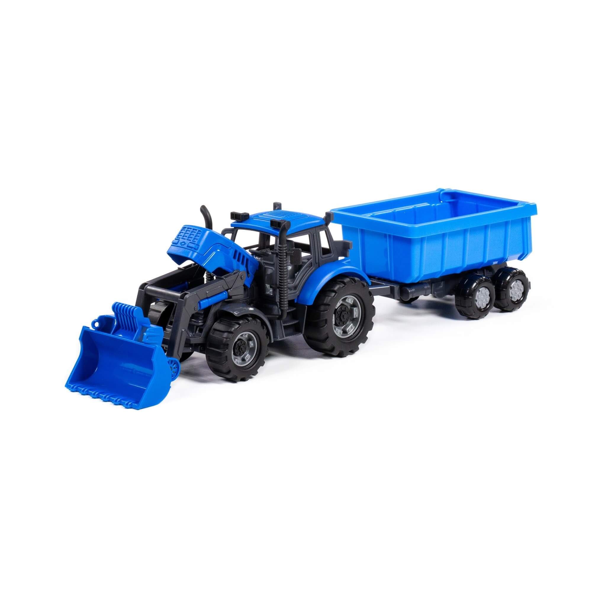 Dečija igračka traktor sa prikolicom plavi 445x115x145 Polesie