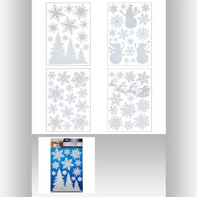 Novog. stikeri za prozor 29x41cm sort Feeric Lights and Christmas
