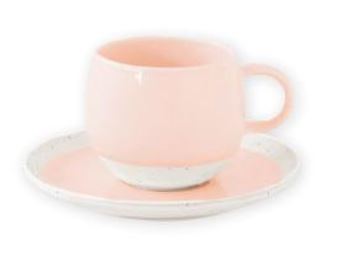 Šolja za čaj Pastel&Trend 250ml sa tanjirićem roza Easy Life