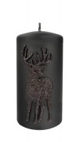 Novogodišnja svijeća Deer fi 7x10cm crna Artman