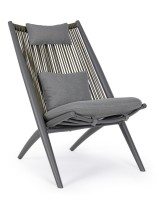 Baštenska stolica Aloha 84x66cm siva sa sivim jastucima Bizzotto