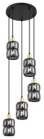Plafonska svetiljka-visilica Wolli E14 5x40W crna/mesing Globo