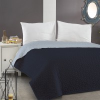 Prekrivač štepani 200x220cm za franc. krevet teget/sv. plavi C. Angel