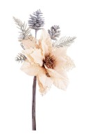 Dekorativni cvet - Božićna zvezda sa šišarkama 31x18cm Bizzotto