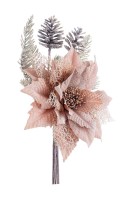Dekor. cvet - Božićna zvezda sa šišarkama 31cm braon Bizzotto