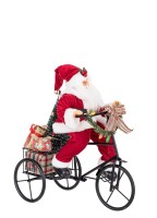 Novogodišnja figura - Deda Mraz sa poklonima na triciklu Bizzotto