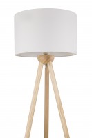 Podna lampa Gregor 60W E27 147x62.5cm bela/boja drveta Globo
