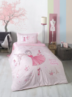 Posteljina Ranforce Romantic Girl za jedan krevet V1 roza Clasy