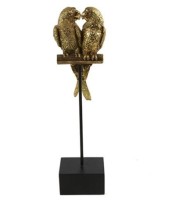 Dekor. figura-papagaji Loulou 8x10x39.5cm boja zlata DecoStar