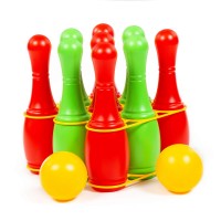 Dječija igračka set za kuglanje: 9 kegli + 2 lopte Polesie