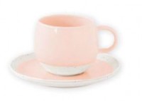 Šolja za kafu Pastel&Trend 120ml sa tanjirićem roza Easy Life