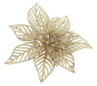 Dekorativni cvet - Božićna zvezda 20cm boja šampanjca Bizzotto