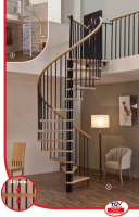 Unutrašnje stepenice Spiral Decor 140  309cm crne Minka